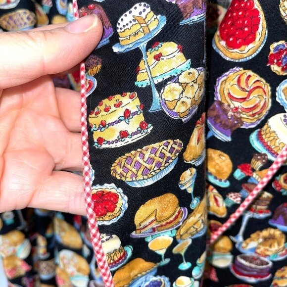 Cora J. Design Pie Print Robe Womens Size Small S Wrap Front Belt Made In USA - Picture 6 of 12